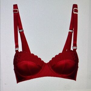 Stella McCartney Red Silk Balconette Bra